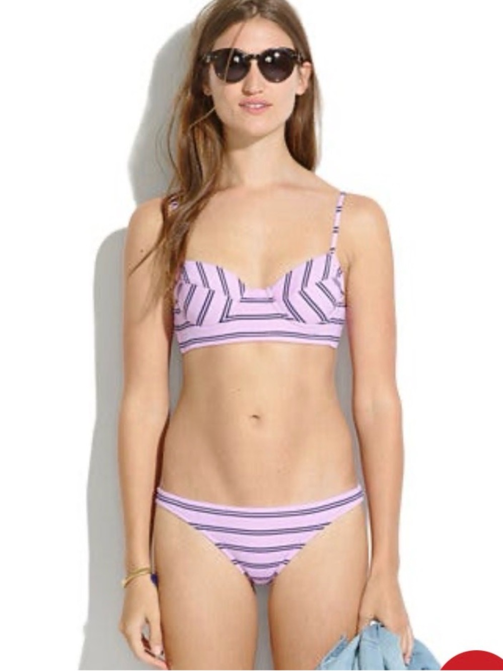 Striped Pink Women’s Bikini Top and Bottom Set